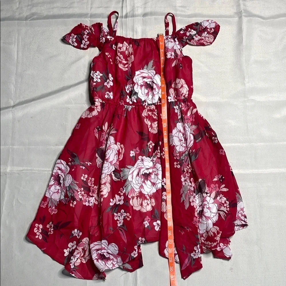 PLACE Red Floral Off-Shoulder Dress